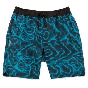 Roark Serrano 2.0 Run Amok Shorts  Quick Dry Active Shorts Turquoise & Navy Sz L